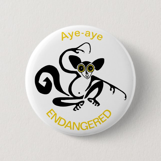 Badge Rond 5 Cm Aye-aye - bouton (Devant)