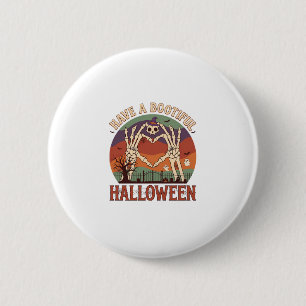 Badge Rond 5 Cm Ayez de belles mains de squelette de chat à crâne