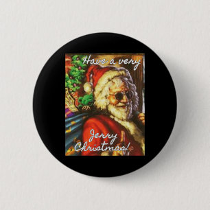 Badge Rond 5 Cm Ayez Très Joyeux Noël Garcia Père Noël Holiday