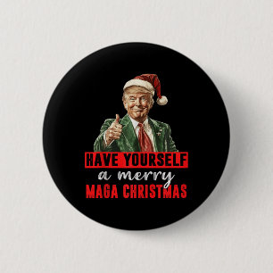 Badge Rond 5 Cm Ayez Un Joyeux Noël Drôle Trump Christ