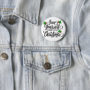 Badge Rond 5 Cm Ayez-vous un joyeux petit Noël