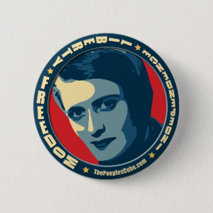 Badge Rond 5 Cm Ayn Rand - gesticulé : Bouton d'OHP