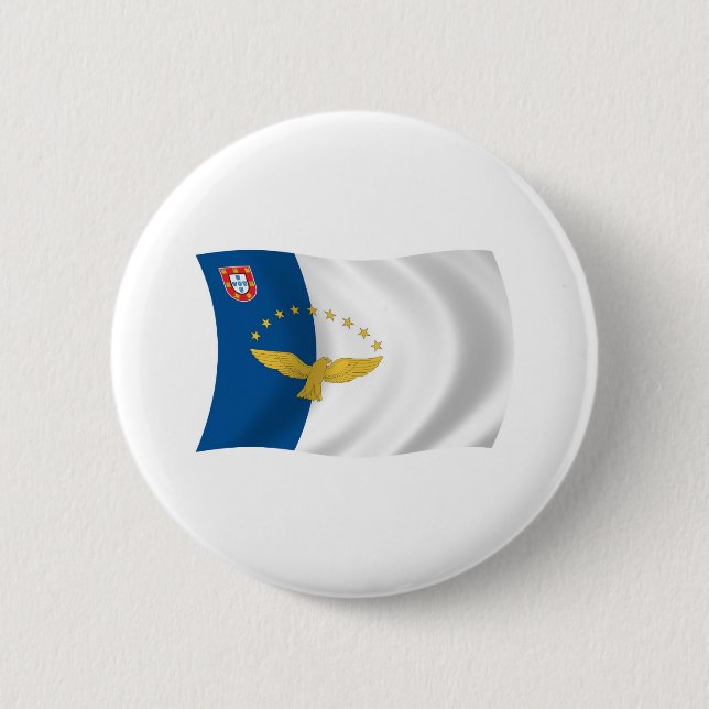 Badge Rond 5 Cm Azores Flag Button (Devant)