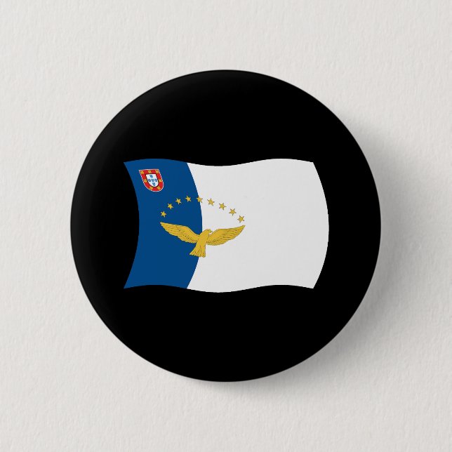 Badge Rond 5 Cm Azores Flag Button (Devant)