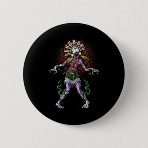 Badge Rond 5 Cm Aztec Mythologie Deity Tzitzimitl