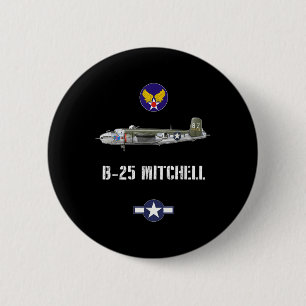 Badge Rond 5 Cm B-25 Mitchell Bombardement de la Force aérienne mi