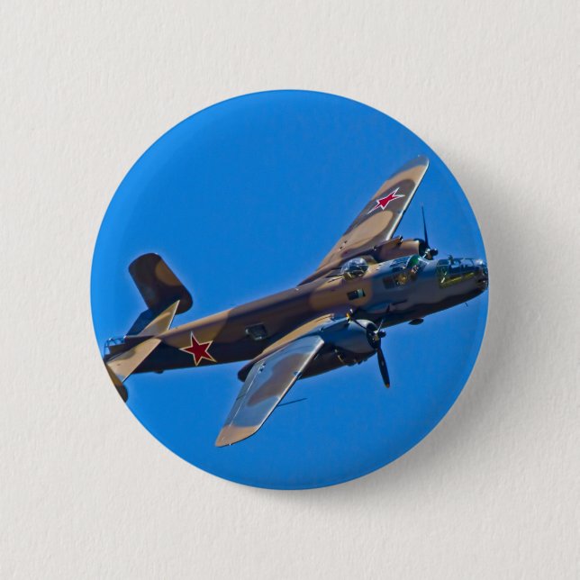 Badge Rond 5 Cm B-25 nord-américain Mitchel (Devant)
