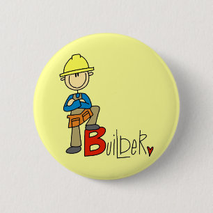Badge Rond 5 Cm B est pour Bâtisseur