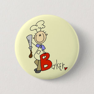 Badge Rond 5 Cm B est pour les T-shirts et cadeaux de Baker