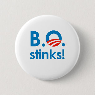 Badge Rond 5 Cm B.O. Puanteurs/Anti-Obama