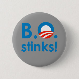Badge Rond 5 Cm B.O. Puanteurs/Anti-Obama
