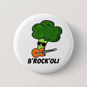 Badge Rond 5 Cm B-Rock-Oli Funny Rocker Broccoli Pun