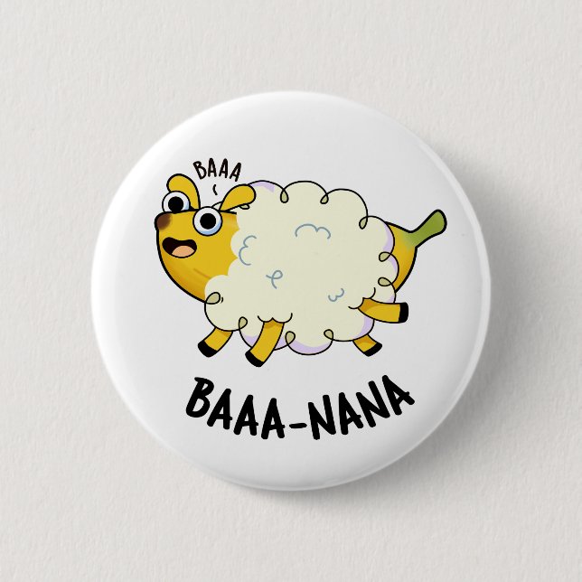 Badge Rond 5 Cm Baa-nana Funny Banana Pun (Devant)