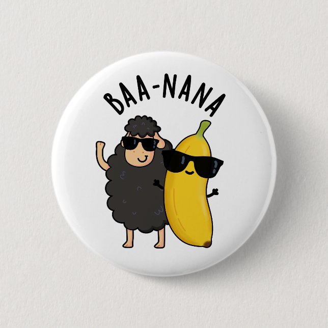 Badge Rond 5 Cm Baa-nana Funny Banana Puns (Devant)