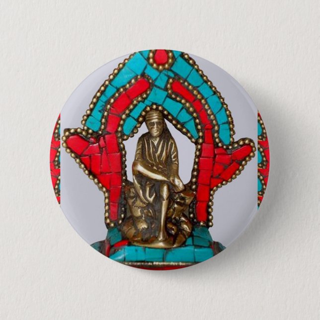 Badge Rond 5 Cm BABA de SIRDI SAI - Saibaba (Devant)