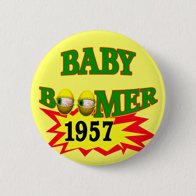 Badge Rond 5 Cm Baby boomer 1957 (Devant)