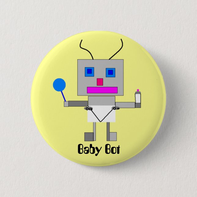 Badge Rond 5 Cm Baby Bot (Devant)