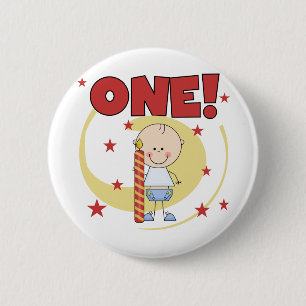 Badge Rond 5 Cm Baby Boy est un 1er Anniversaire Tshirts et cadeau