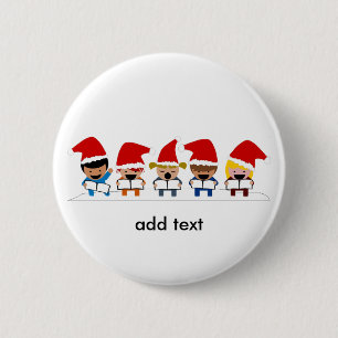 Badge Rond 5 Cm Baby Christmas Carolers