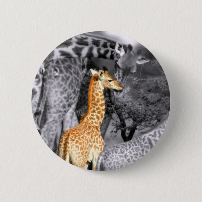 Badge Rond 5 Cm Baby Giraffe (Devant)