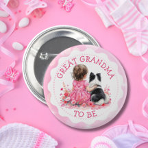Baby Girl et son chien Grande Mère Baby Shower