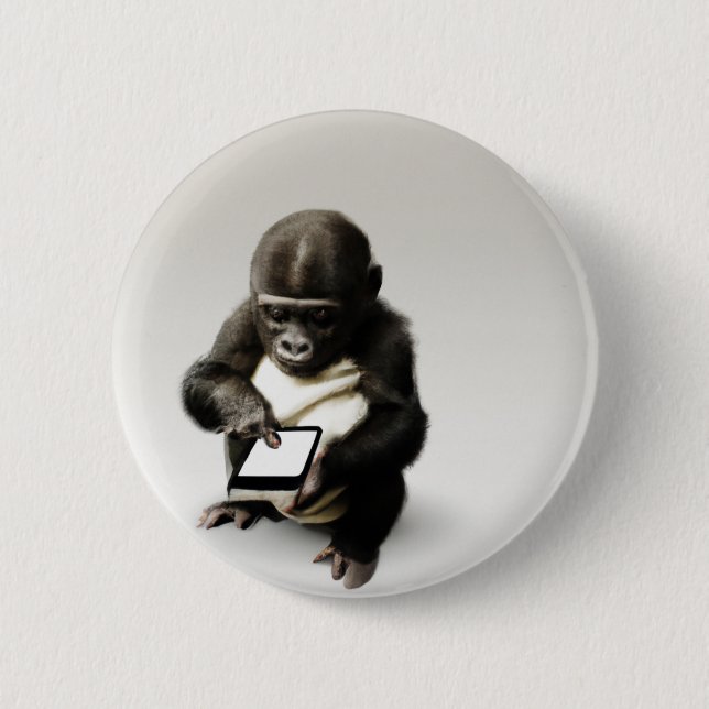 Badge Rond 5 Cm Baby gorilla Button / チビゴリラの缶バッジ　Gorilla Life (Devant)