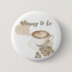 Badge Rond 5 Cm Baby-shower à thème café - future maman