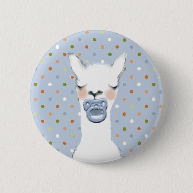 Badge Rond 5 Cm Baby shower à thème lama (Devant)