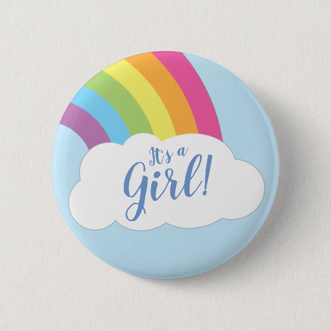 Badge Rond 5 Cm Baby shower arc-en-ciel (Devant)