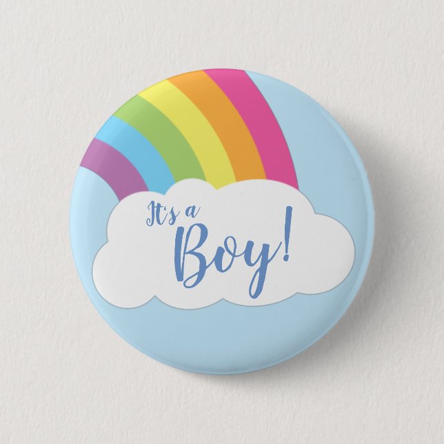 Badge Rond 5 Cm Baby shower arc-en-ciel (Devant)