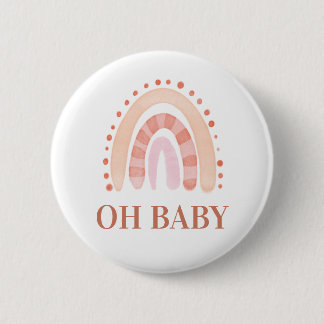 Badge Rond 5 Cm Baby shower arc-en-ciel Boho