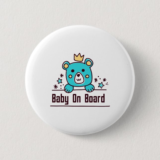 Badge Rond 5 Cm baby shower baby on board (Devant)