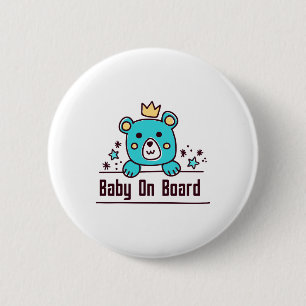 Badge Rond 5 Cm baby shower baby on board