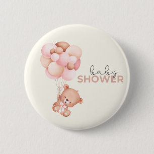 Badge Rond 5 Cm Baby shower bébé ours en peluche