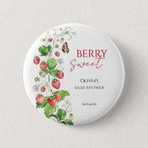 Badge Rond 5 Cm Baby shower Berry Sweet Strawberry