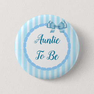 Badge Rond 5 Cm Baby shower Bleu Tante À Être