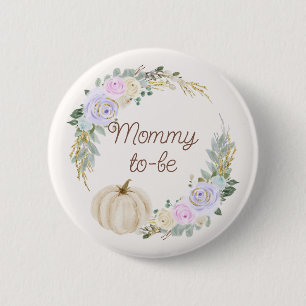 Badge Rond 5 Cm Baby shower Citrouille de la rentrée