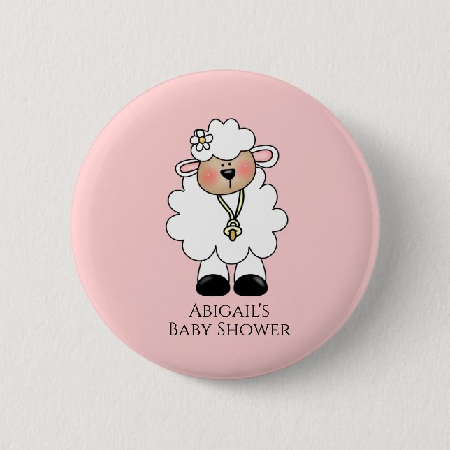 Badge Rond 5 Cm Baby shower d'agneau Favoriser (Devant)
