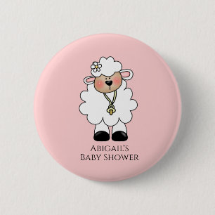Badge Rond 5 Cm Baby shower d'agneau Favoriser