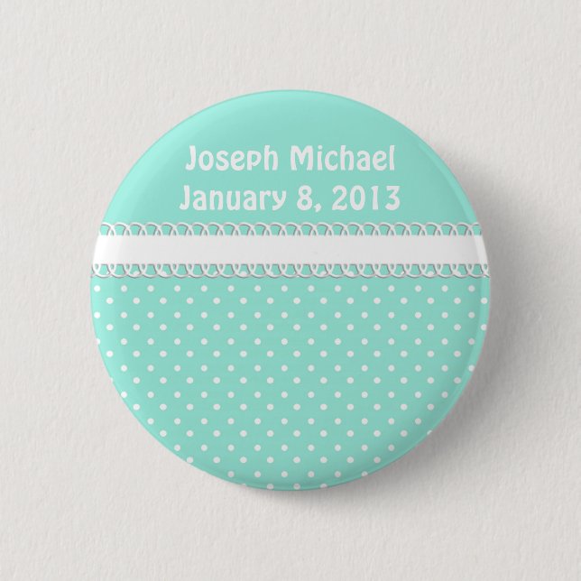 Badge Rond 5 Cm Baby shower dans Teal (Devant)