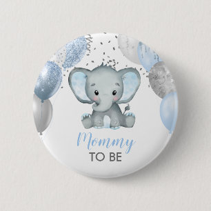 Badge Rond 5 Cm Baby shower de Ballons éléphants mignons