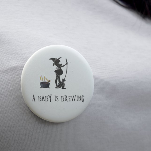 Badge Rond 5 Cm Baby shower de grossesse de sorcière (Créateur téléchargé)