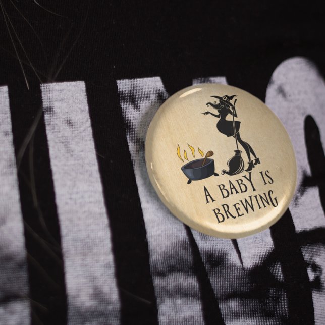Badge Rond 5 Cm Baby shower de grossesse de sorcière Butto (Créateur téléchargé)