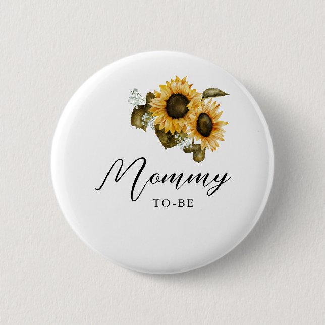 Badge Rond 5 Cm Baby shower de tournesol neutre (Devant)