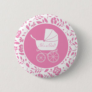 Badge Rond 5 Cm Baby shower de transport vintage