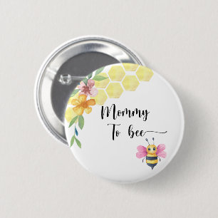 Badge Rond 5 Cm Baby shower fille abeille. Maman abeille