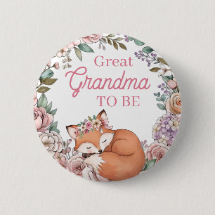 Badge Rond 5 Cm Baby Shower Fille Arrière-Grand-Mère à Venir