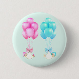 Badge Rond 5 Cm baby shower jumeaux faveurs