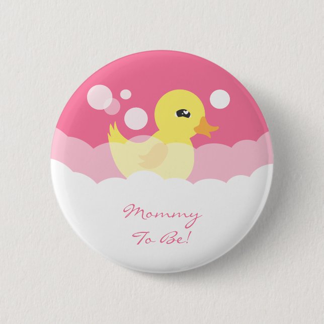 Badge Rond 5 Cm Baby shower mignon en caoutchouc de fille mignonne (Devant)