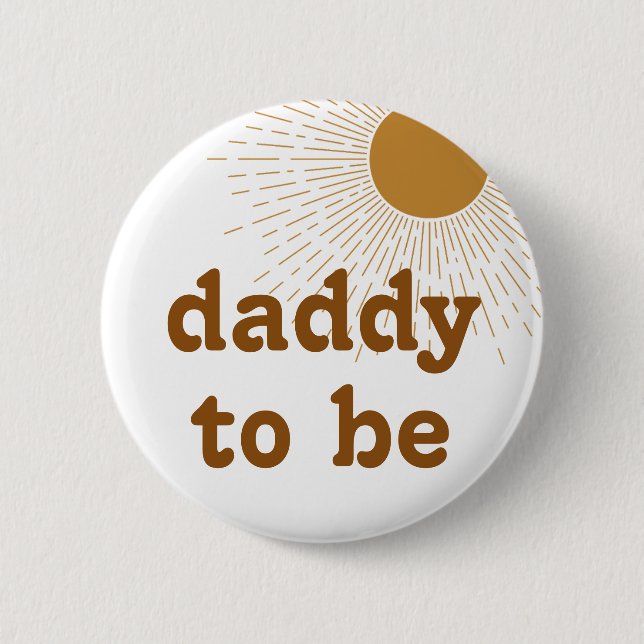 Badge Rond 5 Cm Baby shower Modifiable Père (Devant)